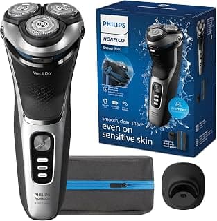 Philips Norelco 3900 Electric Shaver, Storm Blue | 27 Self Sharpening ComfortCut Blades, 5D Pivot & Flex Heads, Wet or Dry Use, Includes Travel Pou...