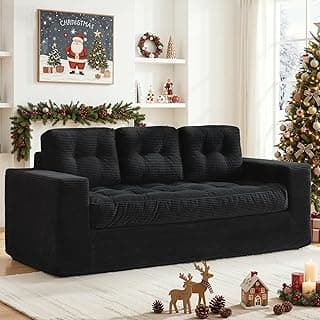 Boneless Couches for Living Room, 74" Modern 3 Seater Sofa with Deep Seat, Comfy Cloud Sofa with Corduroy Fabric, No Assembly Couch, Bean Bag Couch...