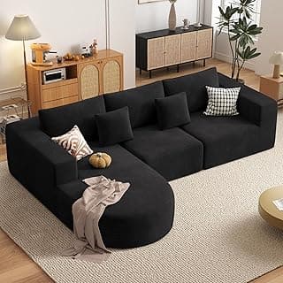 Boneless Couches for Living Room,Cloud Sectional Couch with L-Shape Chaise,Modern Modular Sofa with Deep Seat Upholstered Comfy Couches for Bedroom...
