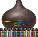 InnoGear Aromatherapy Diffuser & 10 Essential Oils Set, 400ml Diffuser Ultrasonic Diffusers for Home Cool Mist Humidifier with 4 Timers 7 Colors Li...