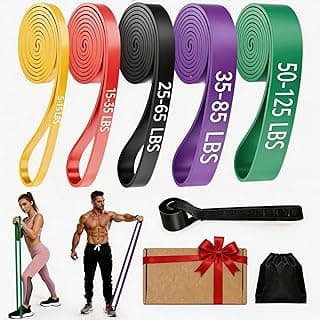 Resistance Bands, 5 Levels Exercise Bands for Men Women, Upgraded Tear Resistant Workout Band with Door Anchor, Pull Up Assistance Band for Working...