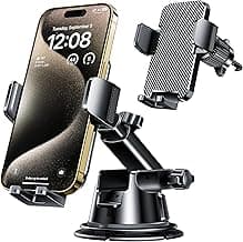 Qifutan Dash Mounted Holders Phone Holders for Your Car Phone Mount for Car Windshield Dashboard Air Vent Universal Desk Mounts Hands Free Automobi...