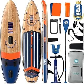 Niphean (Extra Large) Inflatable Paddle Board, SUP for 2+1 People/Family 500lbs Capacity Stand Up Paddle Board with SUP Accessories, StabilTrac Fin...