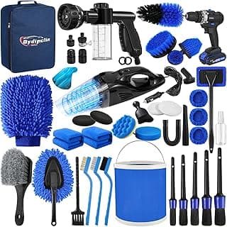 Qydipclin 45Pcs Car Detailing Kit, Car Detailing Brush Set, Car Wash Cleaning Kit, Car Detailing Brushes, Professional Car Care Kit for Interior Ex...