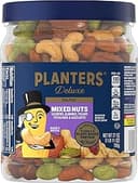 PLANTERS Deluxe Mixed Nuts with Sea Salt, 27 oz Resealable Container - Variety Mixed Nuts Snacks with Cashews, Almonds, Pecans, Pistachios & Hazeln...