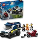 City Police Prisoner Transport Van - Police Toy for Kids, Boys & Girls Ages 6+ - Emergency Vehicle & Motorcycle Building Kit - Officer and 2 Crook ...