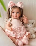 BABESIDE Lifelike Reborn Baby Dolls Dara - 20 Inch Realistic-Newborn Baby Doll Brown Hair Girl Handmade Real Life Baby Dolls with Clothes and Toy A...