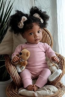 BABESIDE Lifelike Reborn Baby Dolls Black Girl- 20 Inch Soft Body Realistic-Newborn Handmade Real Life Baby Dolls with Clothes and Toy Gift for Kid...