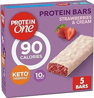 Protein One Strawberries and Cream Protein Bars, GLP-1 Friendly, 5 Ct, 4.8 oz