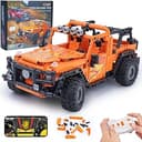 STEM Building Car Toys for Kids Boys - Remote & APP Control Block Set, Birthday Gifts for Age 8-12 13+ Year Old, Bigger Orange Model(740+ pcs)