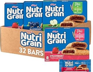Nutri-Grain Soft Baked Breakfast Bars, Kids Snacks, Whole Grain, Variety Pack (4 Boxes, 32 Count)