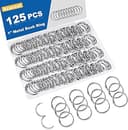 125 Pack Loose Leaf Binder Rings, 1 inch Small Binder Rings, Book Binder Rings for Index Cards, Flash Cards, Key Rings, Clip Rings, Metal Nickel Pl...