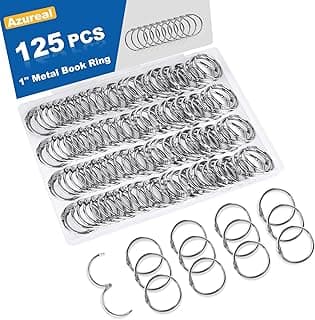 125 Pack Loose Leaf Binder Rings, 1 inch Small Binder Rings, Book Binder Rings for Index Cards, Flash Cards, Key Rings, Clip Rings, Metal Nickel Pl...