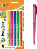 BIC Brite Liner Highlighters, Chisel Tip, 5-Count Pack, Assorted Colors