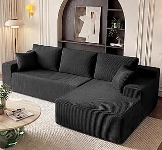 GRUSIGN Cloud Sectional Boneless Couches for Living Room, Modular L Shaped Couch with Deep Seat Oversized Right Facing Chaise, Memory Foam Compress...