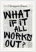Retro Black And White Newspaper Poster What If It All Works Out Canvas Wall Art Positive Affirming Quote Minimalist Prints Painting For Home Bedroo...