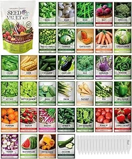 Gardeners Basics Survival Vegetable Seeds Garden Kit Over 16,000 Seeds Non-GMO and Heirloom, Great for Emergency Bugout Survival Gear 35 Varieties ...