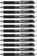 Amazon Basics Retractable Gel Pens, Fine Point 0.7mm, Smooth Writing, Black, No Smudge, School and Office Supplies, 12-Pack
