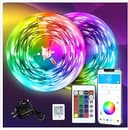 DAYBETTER LED Strip Lights 130ft Lights Strip for Bedroom, Desk, Indoor Room Bedroom Birthday Gifts RGB Decor with Remote and 24V Power Supply