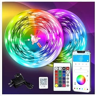DAYBETTER LED Strip Lights 130ft Lights Strip for Bedroom, Desk, Indoor Room Bedroom Birthday Gifts RGB Decor with Remote and 24V Power Supply