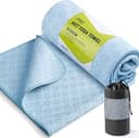 LETSHAKE Hot Yoga Mat Towel, Non-Slip Double-Sided Grip, 72 x 26.5 in | 500 GSM Microfiber Faster Sweat Absorption, Fade-Resistant, Machine Washabl...