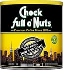 Chock Full o' Nuts New York Roast Ground Coffee – Premium Beans in Recyclable Steel Can – Rich Flavor & Aroma, Dark Roast – Perfect for Drip, Pour-Over, Percolator – 30.5 Oz Can