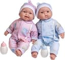 Twins 13" Realistic Soft Body Baby Dolls | JC Toys - Berenguer Boutique | Twins Gift Set with Removable Outfits and Accessories | Pink and Blue | C...