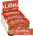 ALOHA Organic Plant Based Protein Bars - Peanut Butter Cup Bar - 12 Bars, Vegan, Low Sugar, Gluten-Free, Low Carb, Non-GMO, No Stevia, No Erythritol
