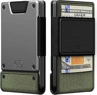 Wallet | Slim Minimalist Wallets for Men | Leather & Metal | RFID Wallet | Front/Back Pocket | Gift Box | Veteran Owned