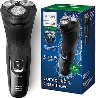 Philips Norelco 2400 Series Electric Shaver, Deep Black | 27 Self Sharpening ComfortCut Blades, 4D Flex Heads, Wet or Dry Use, 2-Year Blade Life, P...