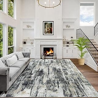 8x10 Area Rugs Washable Rug: Large Modern Abstract Living Room Rug Soft Anti-Skid Thin Carpet Indoor Floor Non-Shedding Carpets for Bedroom Dining ...