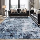 Rugflix 8x10 Area Rugs for Living Room, Washable Large Rug Stain-Resistant Low Pile, Modern Dark Carpet for Dining Room Home Office Kid Room Nurser...