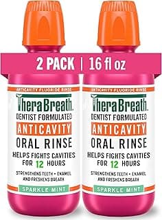 TheraBreath Anticavity Fluoride Oral Rinse Mouthwash, Fights Cavities, Strengthens Enamel and Freshens Breath, Dentist-Formulated, Alcohol-Free, Sp...