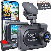 ROVE R2-4K DUAL Dash Cam Front and Rear, STARVIS 2 Sensor, FREE 128GB Card Included, 5G WiFi - up to 20MB/s Fastest Download Speed with App, 4K 216...