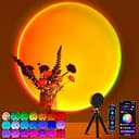 XEBKOR Sunset Lamp Projector Multicolor Changing LED Projection Lamp,Switch Button and APP Control 360 Degree Rotation Sunlight Lamp for Bedroom, P...