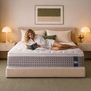 Queen Size Mattress 12 Inches Medium Firm Hybrid, Undisturbed Sleep | Breathable hybrid comfort with responsive support, motion isolation, reinforc...