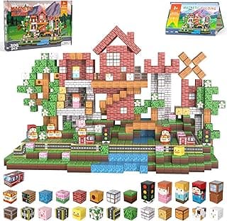 Vdealen 300 PCS Magnetic Blocks-Magnetic Building Blocks, Stacking Magnetic Cubes Toy for Kids, STEM Montessori Sensory Toys for Boys and Girls Age...