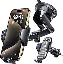 [True Military-Grade] Car Phone Holder VANMASS [Upgraded Strongest Suction&Clip] Cell Phone Mount for Dashboard Windshield Vent Wall,Truck Cradle S...