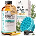 ArtNaturals Rosemary Oil for Hair Growth & Castor Oil Set, 4 oz, Women Men | Lightweight Scalp Treatment Formula, Includes Scalp Massager, Nourishe...