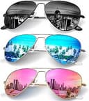 Classic Aviator Sunglasses for Men Women Driving Sun glasses Polarized Lens UV Blocking