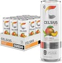 CELSIUS Fizz Free Peach Mango Green Tea, Sugar Free Energy Drink, 12 Fl Oz (Pack of 12)