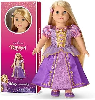 American Girl, Disney, Rapunzel, 18-inch Doll, Long Golden-Blonde Hair, Blue-Green Eyes, Includes Hair Clip, Ages 6+