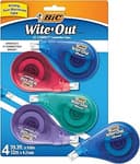 BIC Wite-Out Brand EZ Correct Correction Tape, 39.3 feet, 4-Count Pack of White Correction Tape, Fast, Clean and Easy to Use Tear-Resistant Tape Office or School Supplies