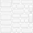 Vtopmart 25 PCS Clear Plastic Drawer Organizers Set, 4-Size Versatile Bathroom and Vanity Drawer Organizer Trays, Storage Bins for Makeup, Bedroom, Kitchen Gadgets Utensils and Office