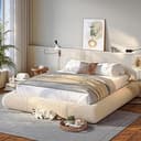 Homkdom Cloud Bed Frame,Soft Queen Bed Frame with Anti-Collision Rounded Corners,Easy Assembly,Bed Frame Queen Size for Modern Bedrooms, Apartment,...