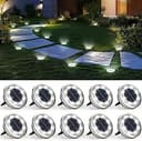 SOLPEX 10 Pack Solar Ground Lights Outdoor Waterproof, Solar Powered Pathway Lights, Landscape Lighting for Garden Walkway Driveway Backyard Decor ...