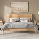 Bellemave Full Size Platform Bed with Tall Headboard, Solid Bamboo-Made Bed Frame with Support Slats, Full/Queen/King Bed Frame for Bedroom, Guest ...