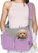 PetAmi Small Dog Sling Carrier, Soft-Sided Crossbody Puppy Carrying Purse Bag, Adjustable Sling Pet Pouch to Wear Medium Dog Cat Travel, Dog Bag fo...