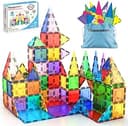 PicassoTiles 100 Piece Magnetic Tiles, Clear 3D Building Blocks for Kids 3+ | No-limit scalable builds, hands-on magnet polarity fun, family group ...