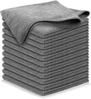 USANOOKS Microfiber Cleaning Cloth Grey - 12 Pcs (12.5"x12.5") - High Performance - 1200 Washes, Ultra Absorbent Microfiber Towel Weave Grime & Liq...